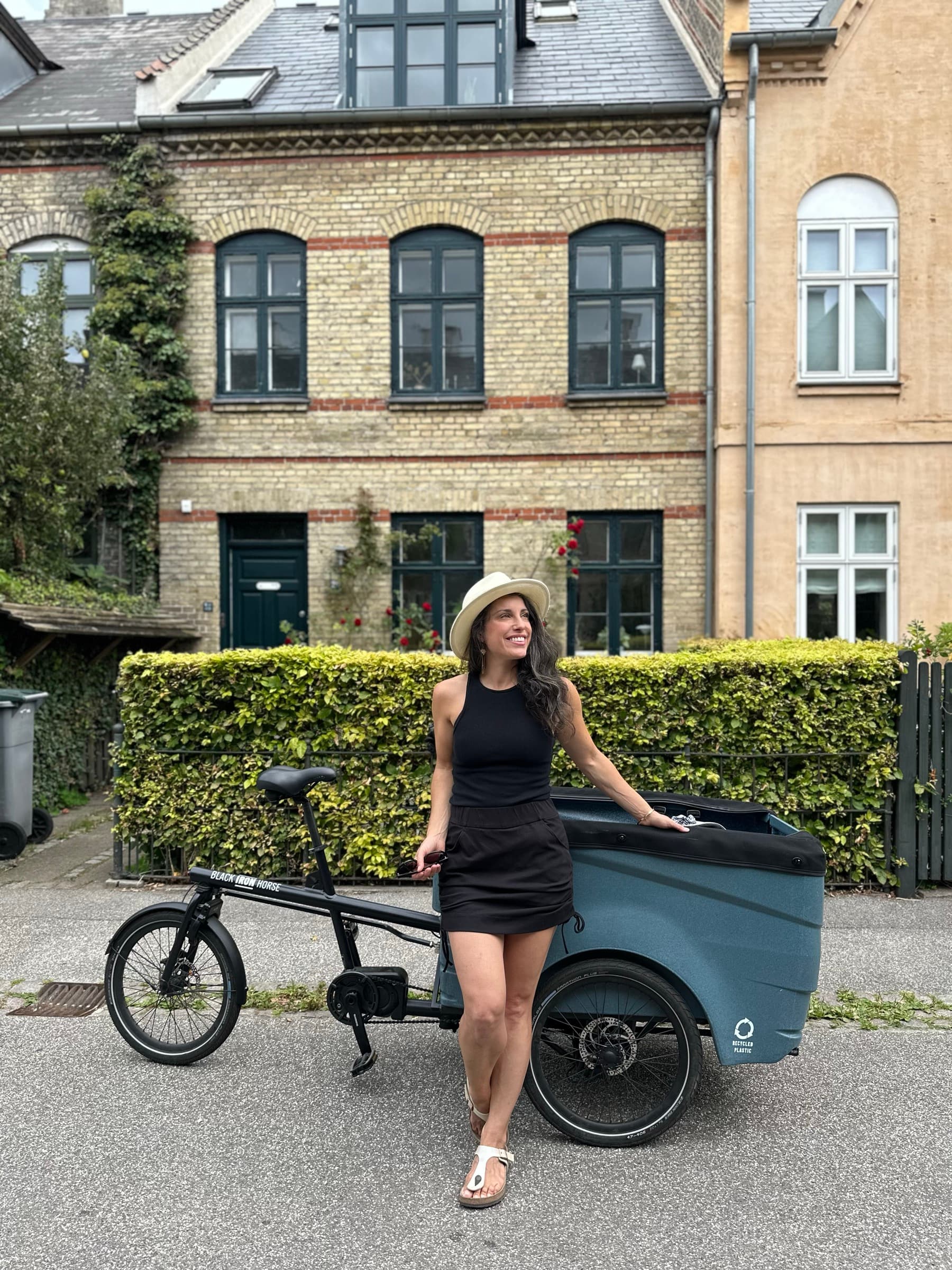 Maddy with a front-loading cargo bike